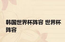 韩国世界杯阵容 世界杯阵容 