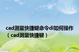 cad测量快捷键命令di如何操作（cad测量快捷键）