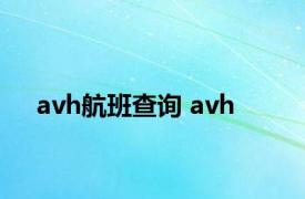 avh航班查询 avh 