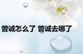 曾诚怎么了 曾诚去哪了 