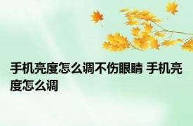 手机亮度怎么调不伤眼睛 手机亮度怎么调 