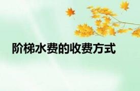 阶梯水费的收费方式