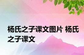 杨氏之子课文图片 杨氏之子课文 