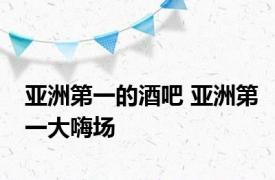 亚洲第一的酒吧 亚洲第一大嗨场 
