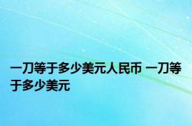 一刀等于多少美元人民币 一刀等于多少美元 