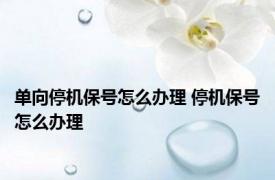 单向停机保号怎么办理 停机保号怎么办理 