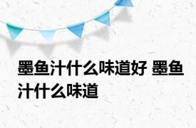 墨鱼汁什么味道好 墨鱼汁什么味道 
