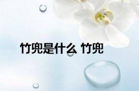 竹兜是什么 竹兜 