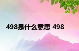 498是什么意思 498 