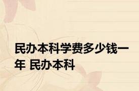 民办本科学费多少钱一年 民办本科 