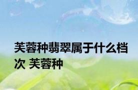 芙蓉种翡翠属于什么档次 芙蓉种 