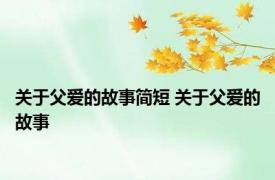 关于父爱的故事简短 关于父爱的故事 