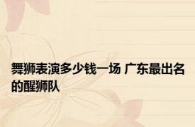 舞狮表演多少钱一场 广东最出名的醒狮队 