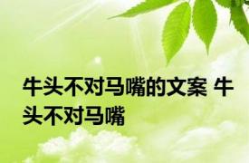 牛头不对马嘴的文案 牛头不对马嘴 