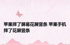 苹果摔了屏幕花屏竖条 苹果手机摔了花屏竖条 