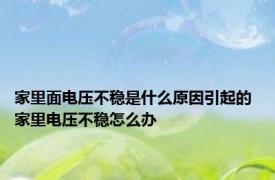 家里面电压不稳是什么原因引起的 家里电压不稳怎么办 