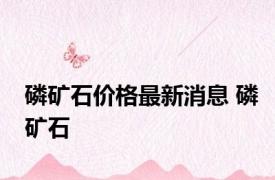 磷矿石价格最新消息 磷矿石 