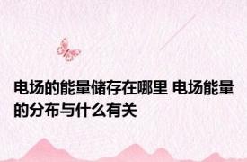 电场的能量储存在哪里 电场能量的分布与什么有关 