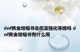 dnf黄金增幅书会覆盖强化等级吗 dnf黄金增幅书有什么用 