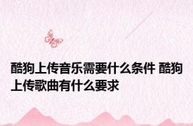 酷狗上传音乐需要什么条件 酷狗上传歌曲有什么要求 