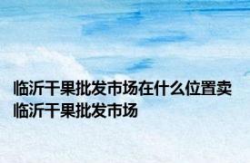 临沂干果批发市场在什么位置卖 临沂干果批发市场 