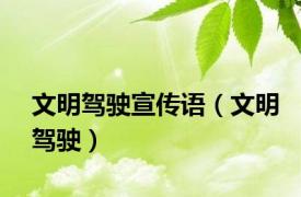 文明驾驶宣传语（文明驾驶）