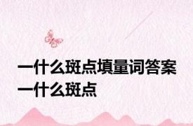 一什么斑点填量词答案 一什么斑点 