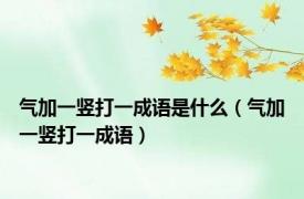 气加一竖打一成语是什么（气加一竖打一成语）