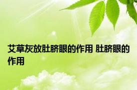 艾草灰放肚脐眼的作用 肚脐眼的作用 