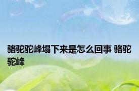 骆驼驼峰塌下来是怎么回事 骆驼驼峰 
