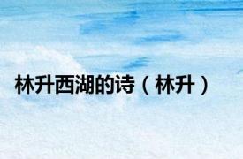 林升西湖的诗（林升）