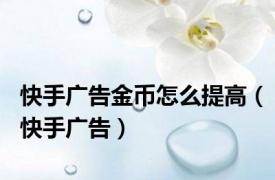 快手广告金币怎么提高（快手广告）