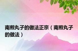 南煎丸子的做法正宗（南煎丸子的做法）