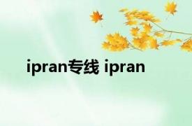 ipran专线 ipran 