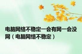 电脑网络不稳定一会有网一会没网（电脑网络不稳定）