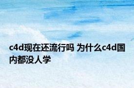 c4d现在还流行吗 为什么c4d国内都没人学 