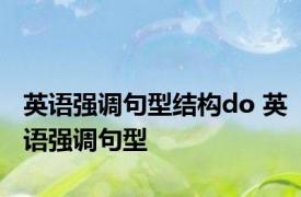 英语强调句型结构do 英语强调句型 