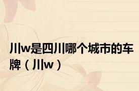 川w是四川哪个城市的车牌（川w）
