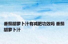 番茄胡萝卜汁有减肥功效吗 番茄胡萝卜汁 