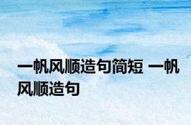一帆风顺造句简短 一帆风顺造句 