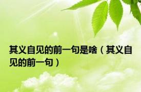 其义自见的前一句是啥（其义自见的前一句）