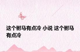 这个驸马有点冷 小说 这个驸马有点冷 