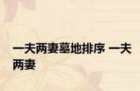一夫两妻墓地排序 一夫两妻 