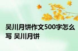 吴川月饼作文500字怎么写 吴川月饼 