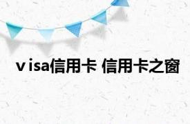 ⅴisa信用卡 信用卡之窗 