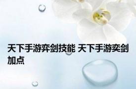 天下手游弈剑技能 天下手游奕剑加点 