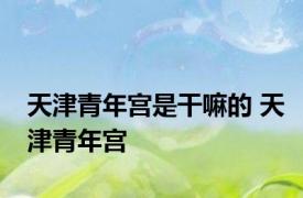 天津青年宫是干嘛的 天津青年宫 