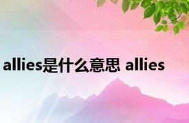 allies是什么意思 allies 