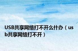 USB共享网络打不开么什办（usb共享网络打不开）