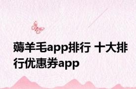 薅羊毛app排行 十大排行优惠券app 